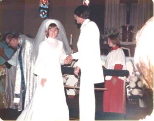 A bride and groom; Actual size=180 pixels wide